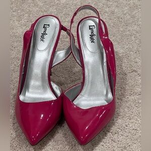 Limelight Hot Pink Patent Slingback Heels Size 11